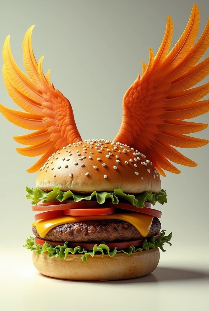 Giant X burger with wings