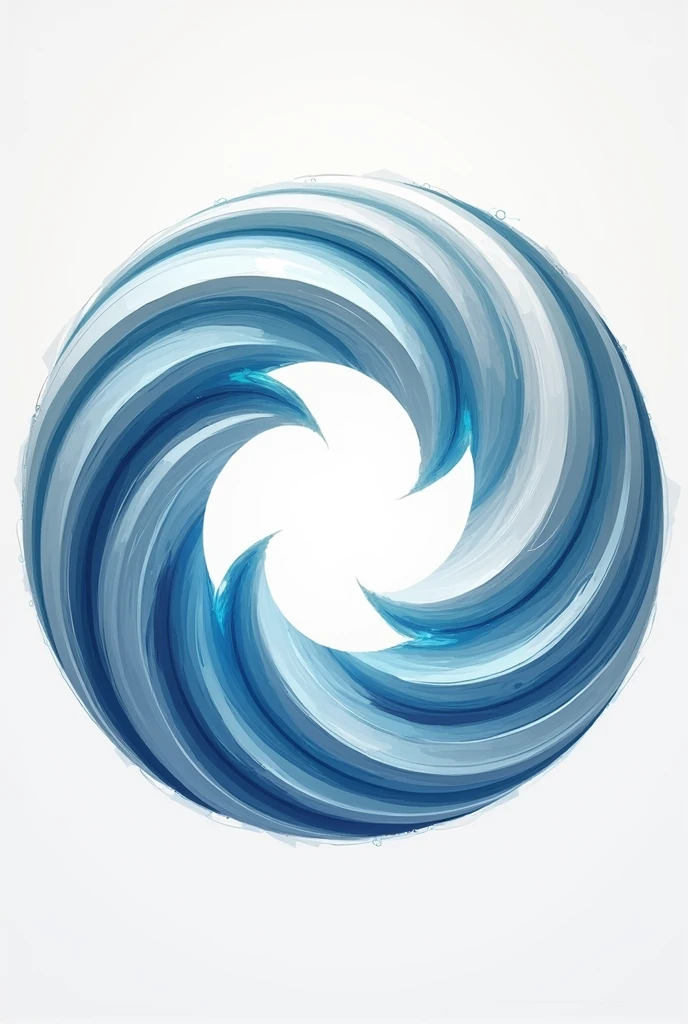 stylized circle coat of arms, with three spirals inside that seek to meet and represent the movement of the wind and the fluidity of the air. Each spiral is filled with a color ranging from light blue to silvery gray., symbolizing the diversity and complexity of the air forces.