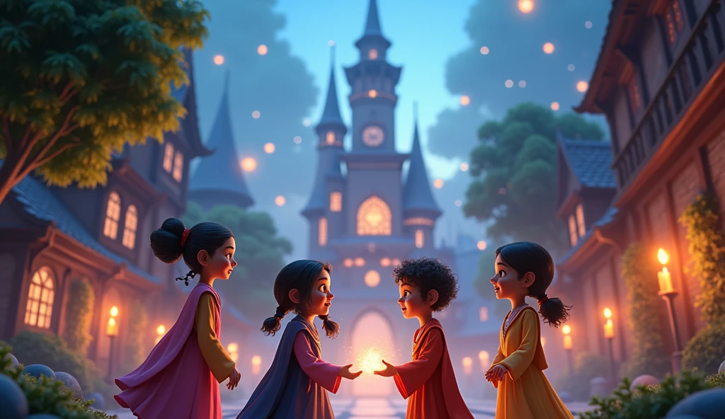 In 3D animation.How do the students' lives change after attending Rani Pari's school?