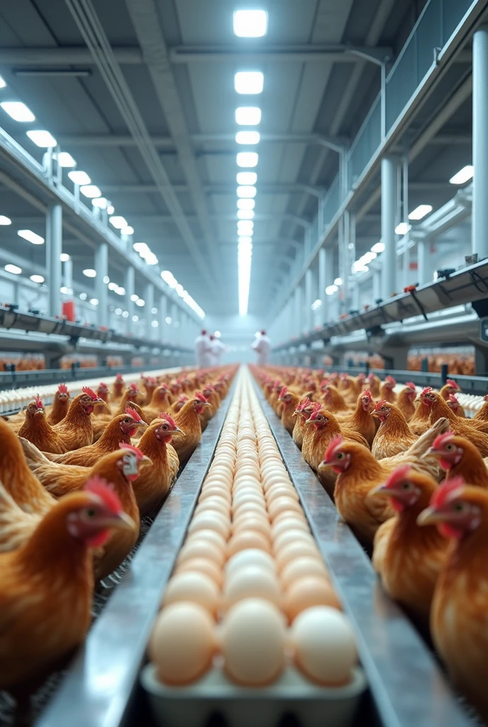 Create what a modern chicken egg company would look like inside