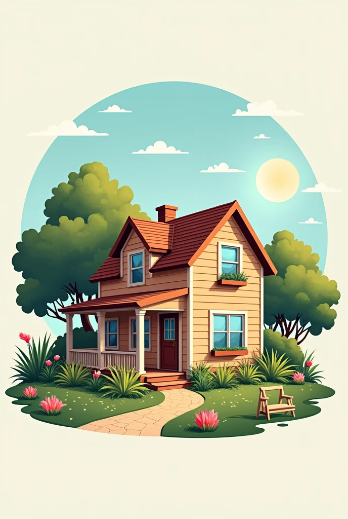 Comfortable and beautiful summer house logo 