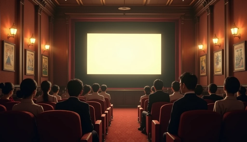 Old cinema、The screen is in the middle、Showa