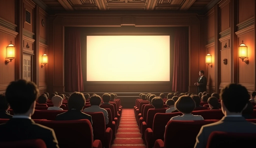 Old cinema、The screen is in the middle、Showa