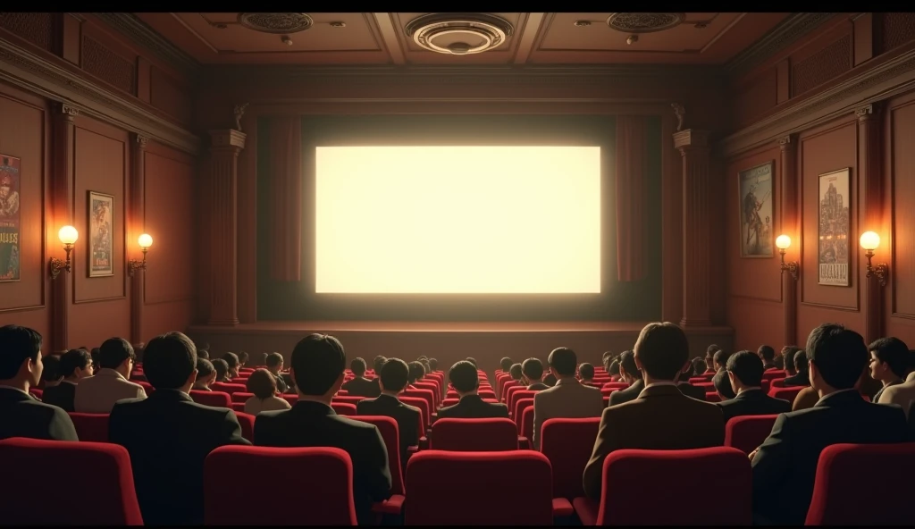 Old cinema、The screen is in the middle、Showa