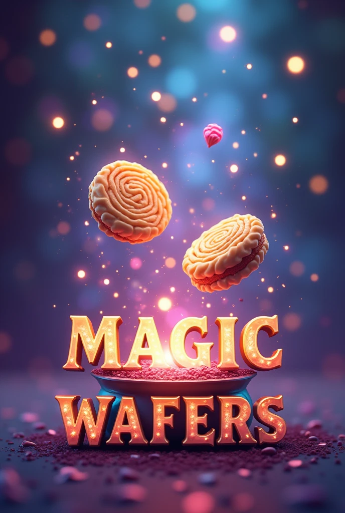 Crea un logo de obleas que diga Magic wafers