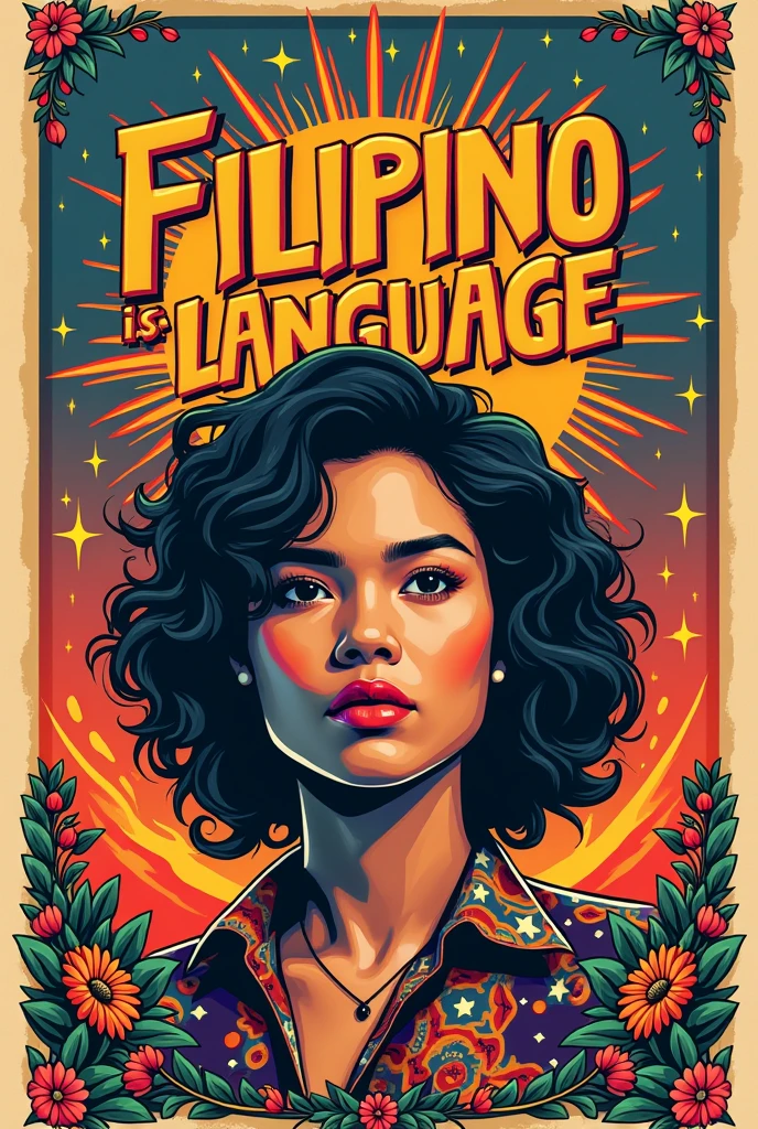 Create a simple poster that the theme Filipino, Wikang Mapagpalaya