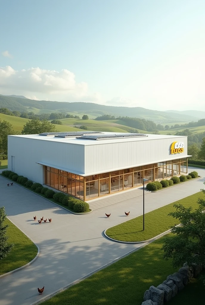 Create what a chicken egg company would look like on the outside

