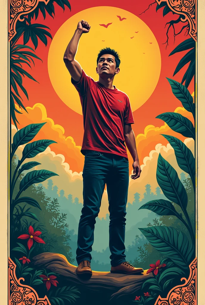 Create a simple poster that the theme is "Filipino, Wikang Mapagpalaya"