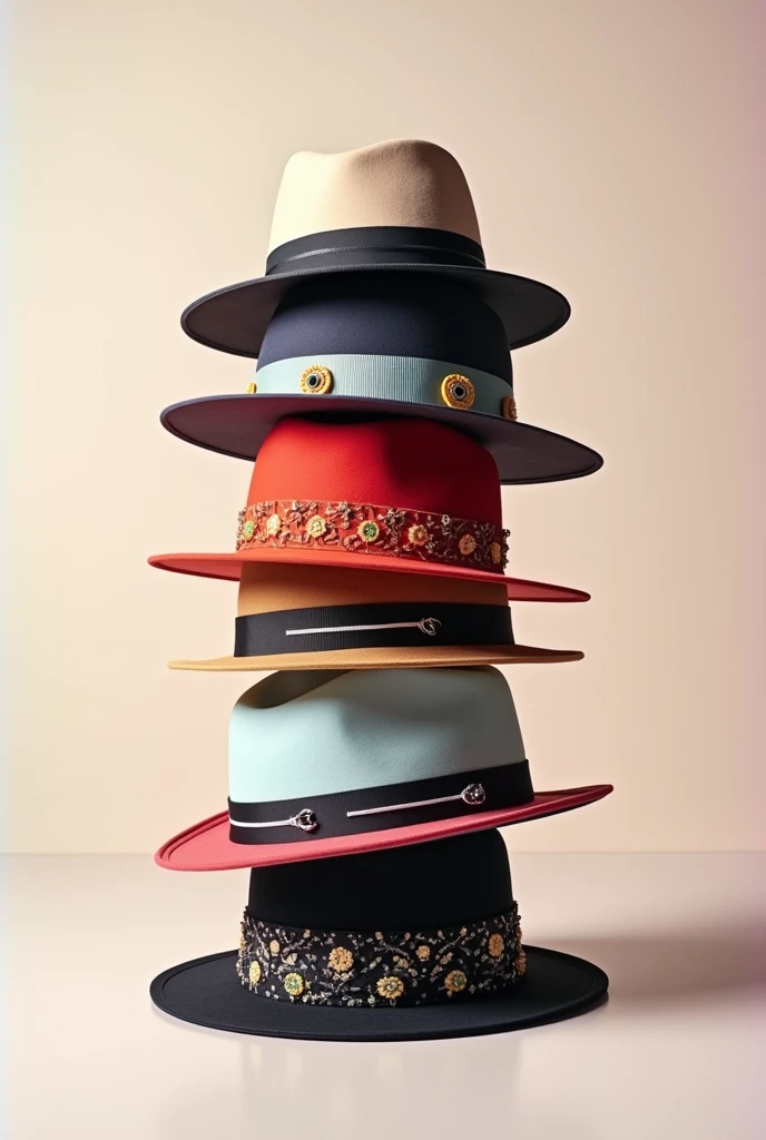 images of hats on top of others (as in batteries)

