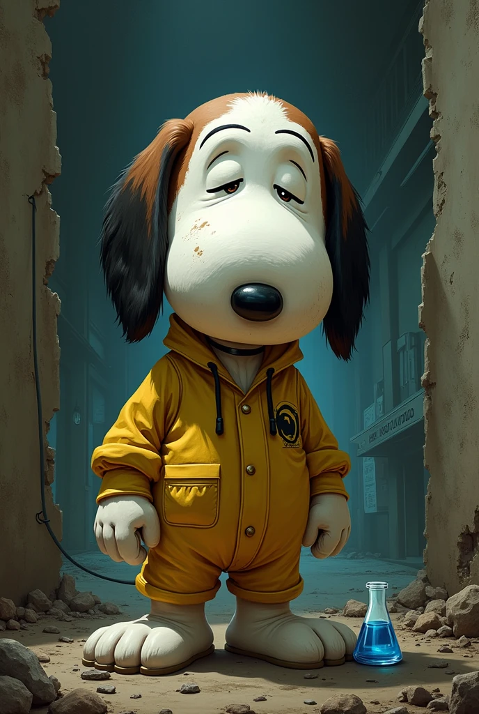 Genera una imagen de Snoopy inspirada en Breaking Bad, la serie