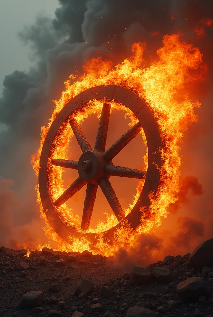 Wheel on fire