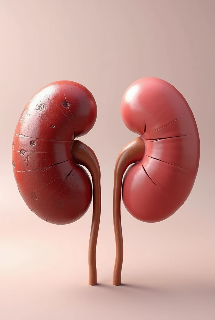 Realistic healthy kidney and sick kidney image Syrup container
