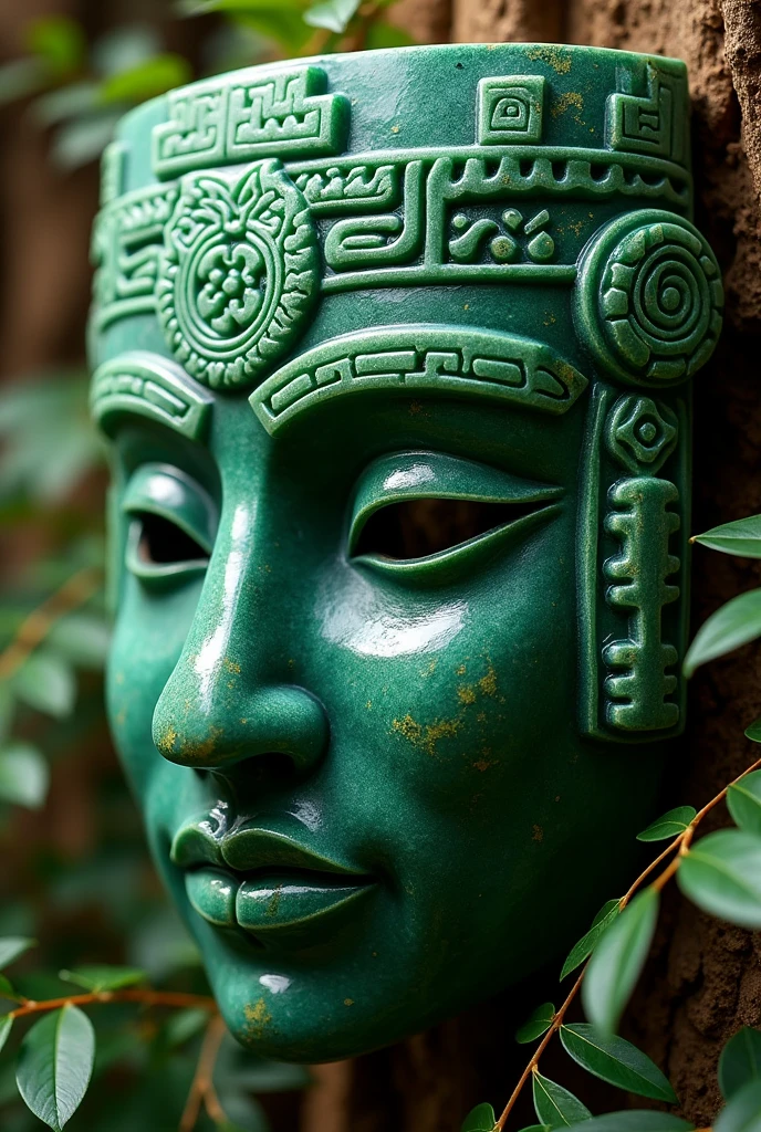 mayan jade mask emoji 

