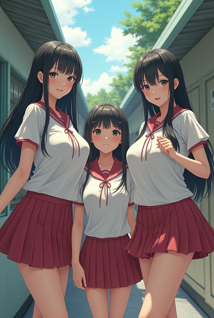 Japanese elementary school girls with large breasts