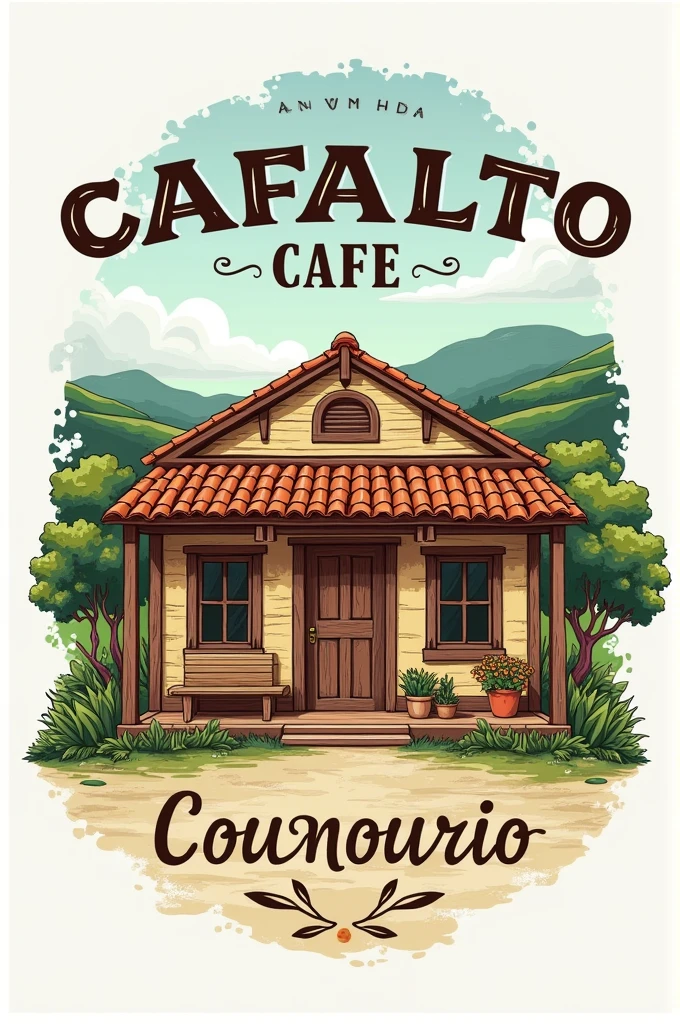 Create a logo for a place in Minas Gerais With the name café na roça portal to 1950