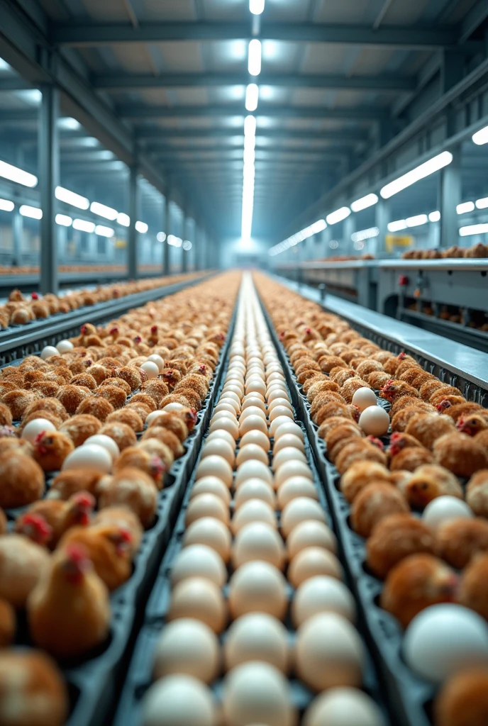 Create what a chicken egg company would look like inside
