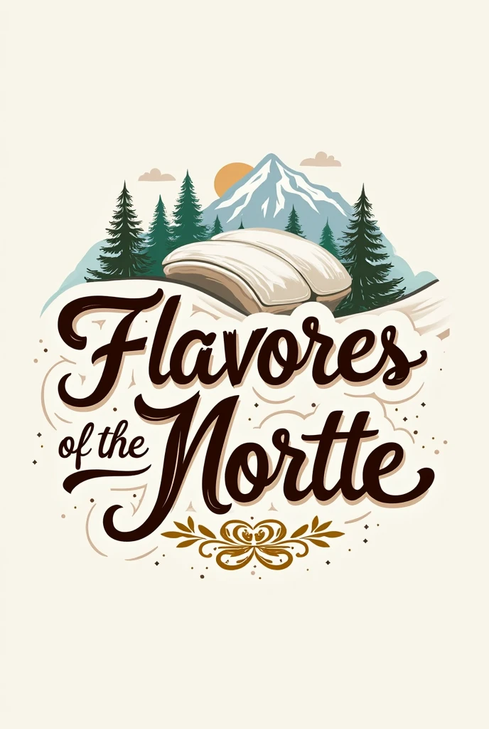 Create a baking logo with the name "Flavors of the North" that is professional and aesthetic in Spanish