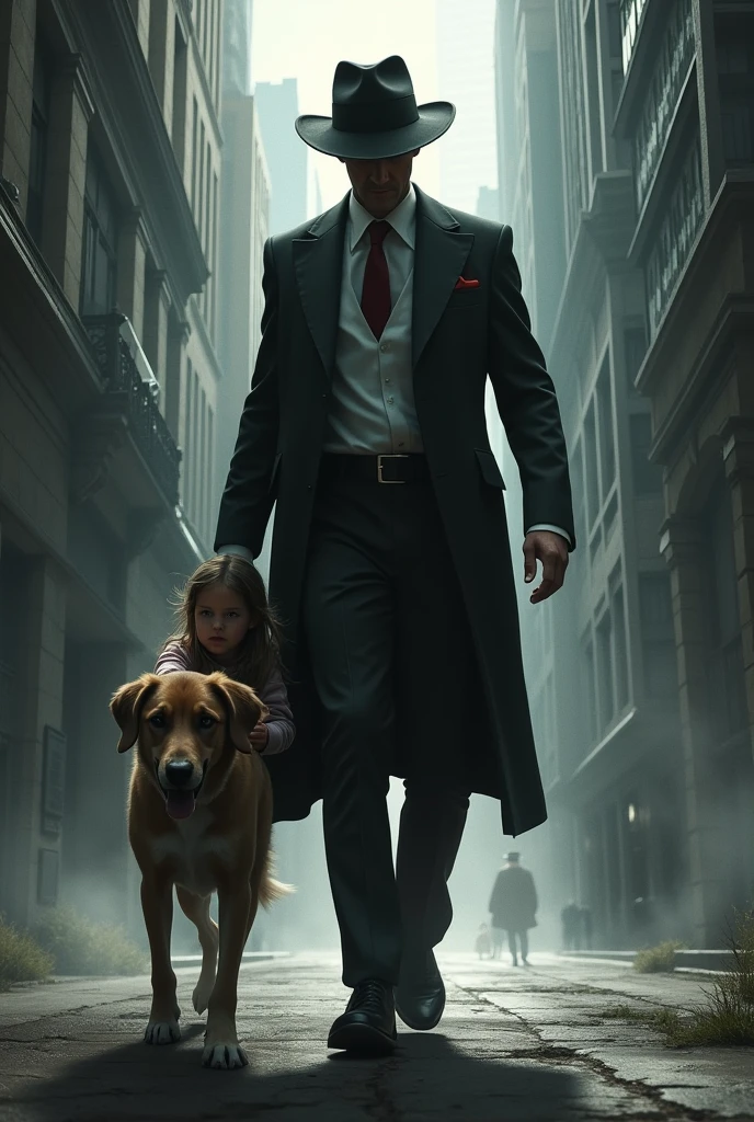 Lawyer in a hat saves girl with a dog