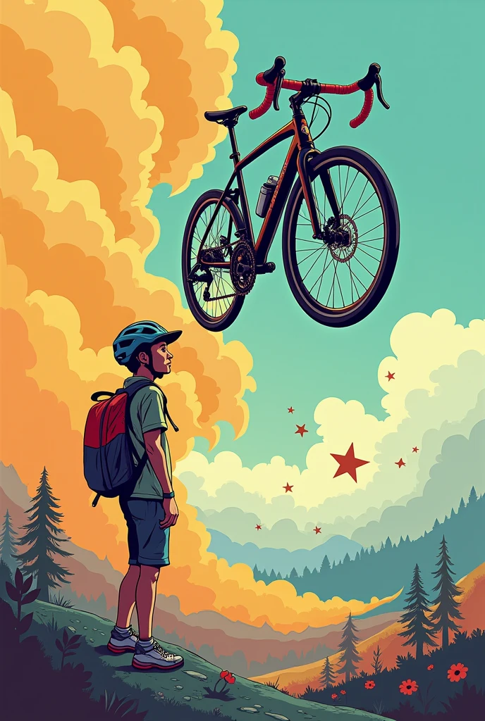 I want you to generate images for me to tell the following joke: What did I do? An MTB bike to a road bike, you're pedaling in my mind