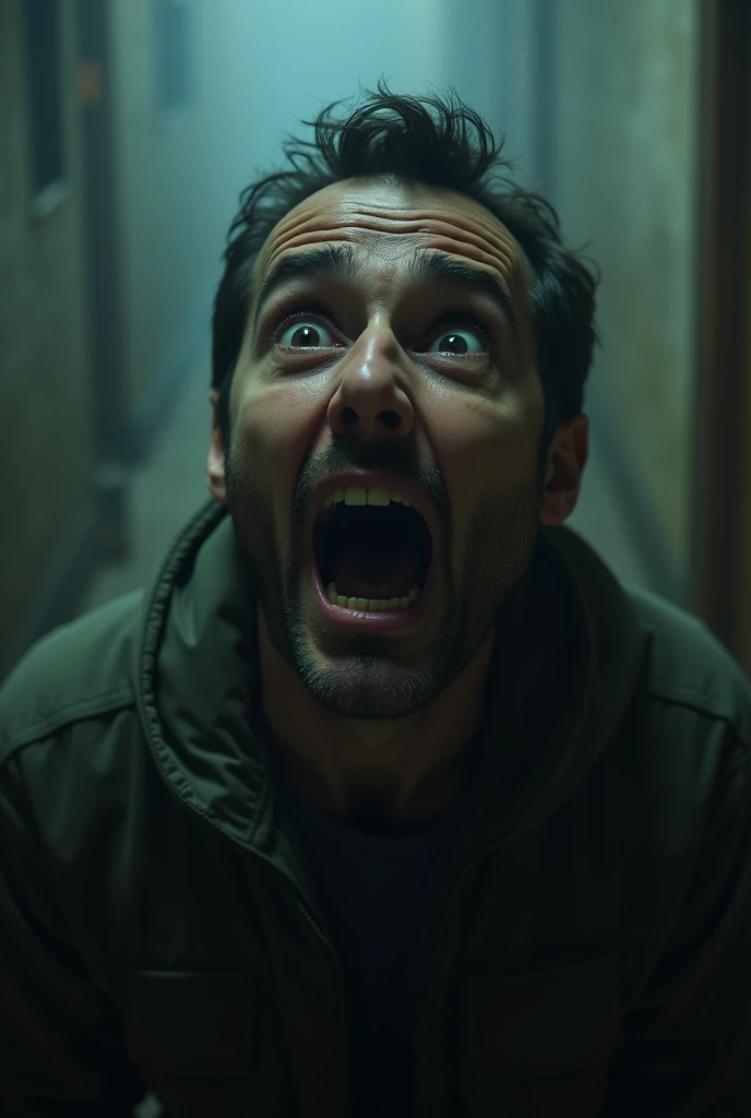 It was then that I saw his frightened face at seeing something that conveys fear.