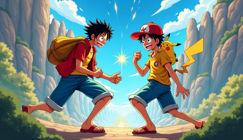 Luffy y Ash