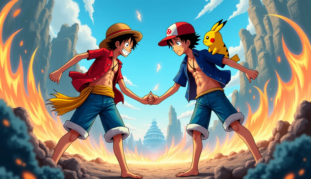 Luffy y Ash