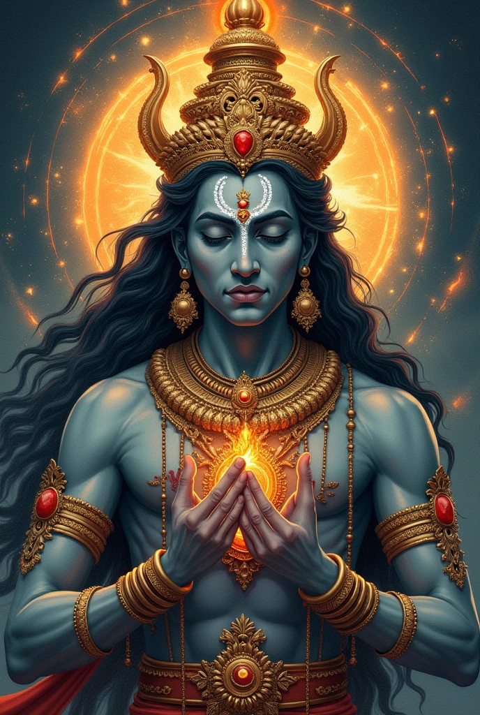 Make a Mahakal pic 2 hand not angry 