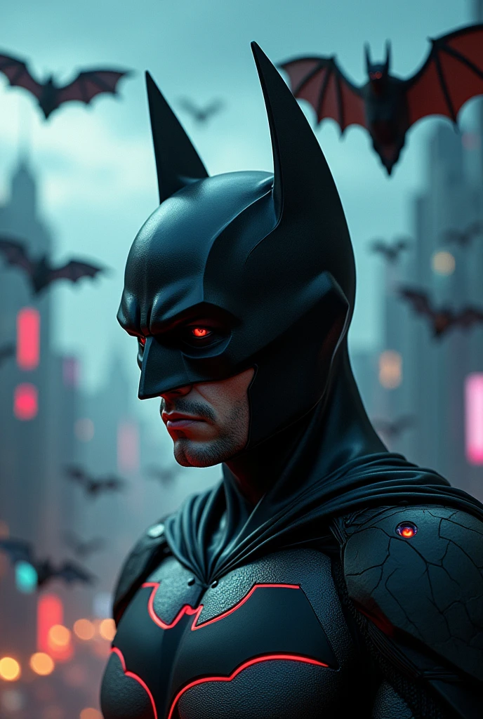WhatsApp Meta Icon, Batman Mask, future, flying, bats