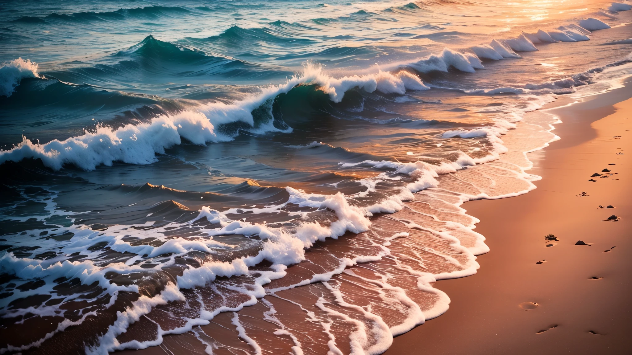 (32K, high resolution), UHD (ultra realisitic), beautiful beach, beautiful night, dark with bright lights, reflect in the sand, beautiful beach, style raw, Red beach in Rio de Janeiro.