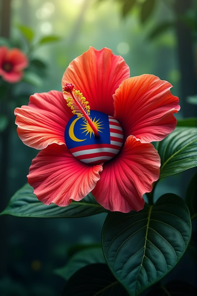 MALAYSIA FLAG IN HIBISCUS FLOWER NAME ZAITON