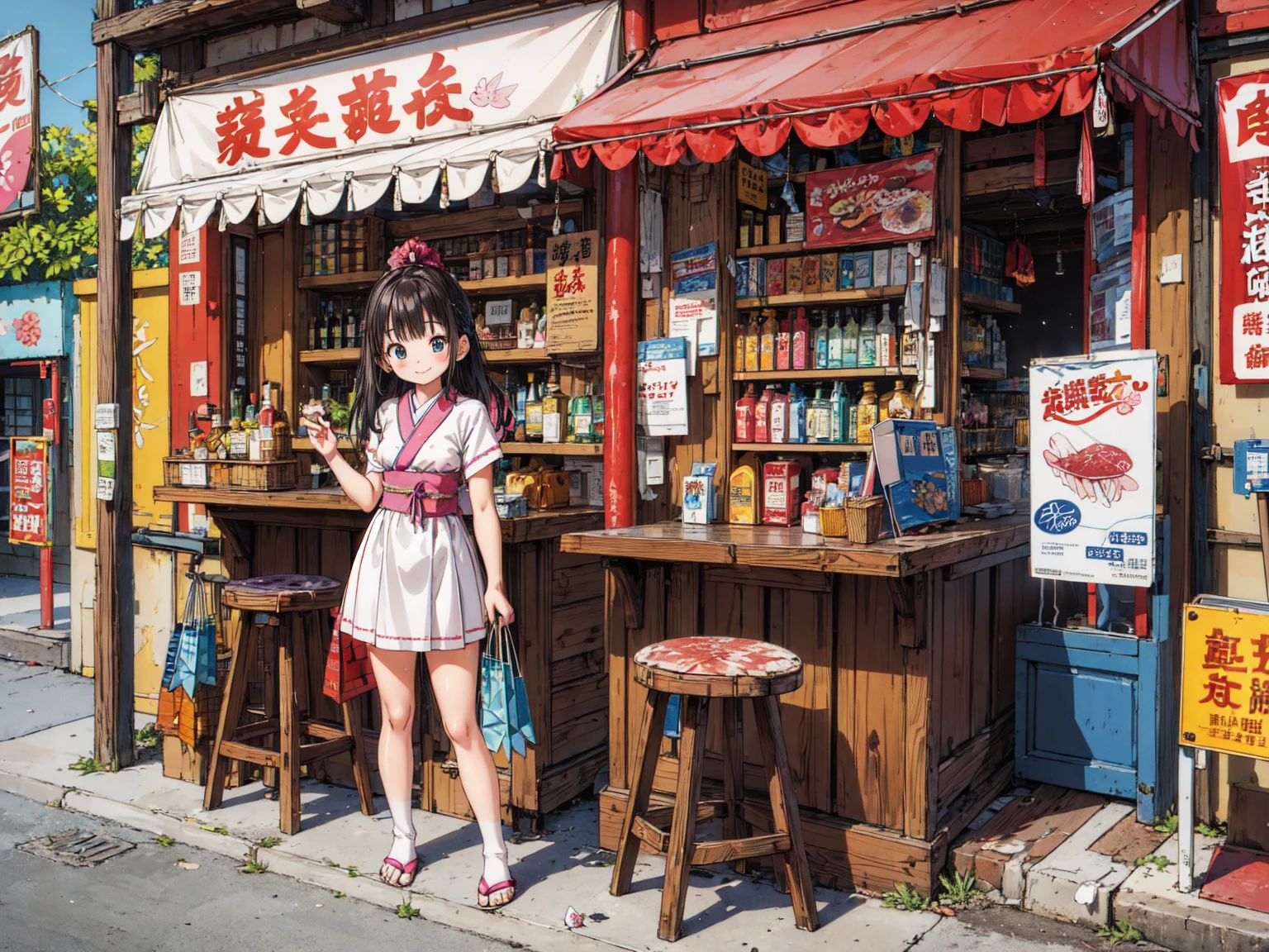 (((masterpiece、Highest quality)))、((Cute girl、beautiful girl、Detailed and cute face))、Spread your legs wide、(Detailed and cute face:1.3、Nipples、Pussy、Anal)、(Poor conditions、smile、Japan's poor neighborhoods、Dim and unsanitary、Standing Bar、みんなで楽しくdiet、Crumbling underground shopping mall:1.3)、屋台のdiet店、stage、sewage、Dirty shop、street vendors、Unsanitary and abandoned city、smile、diet、Poor person々