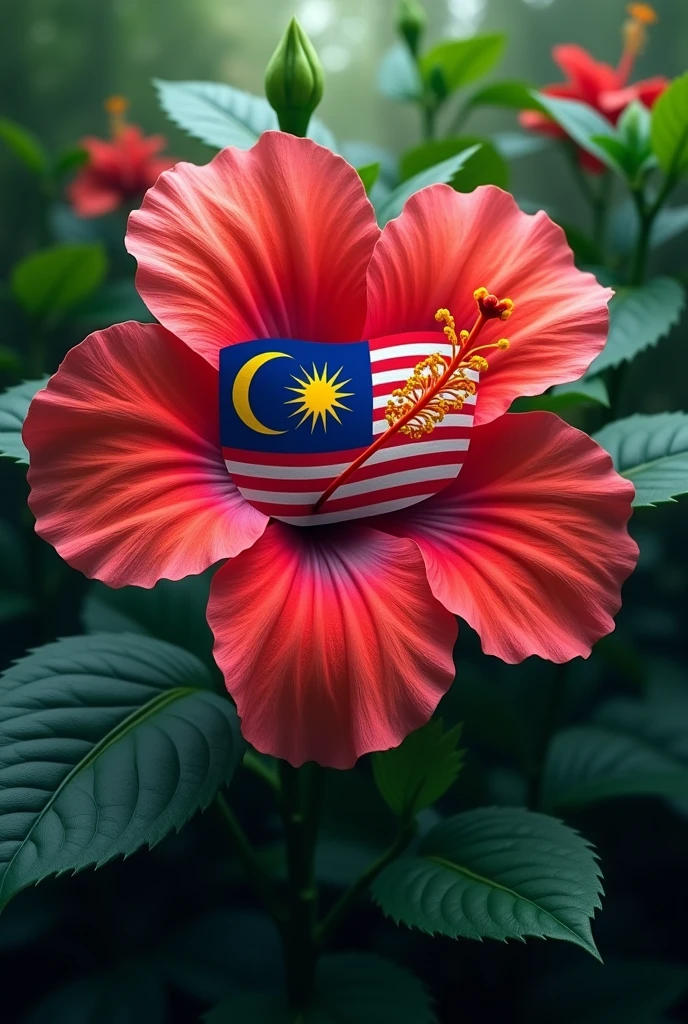 MALAYSIA FLAG IN HIBISCUS FLOWER NAME ZAITON