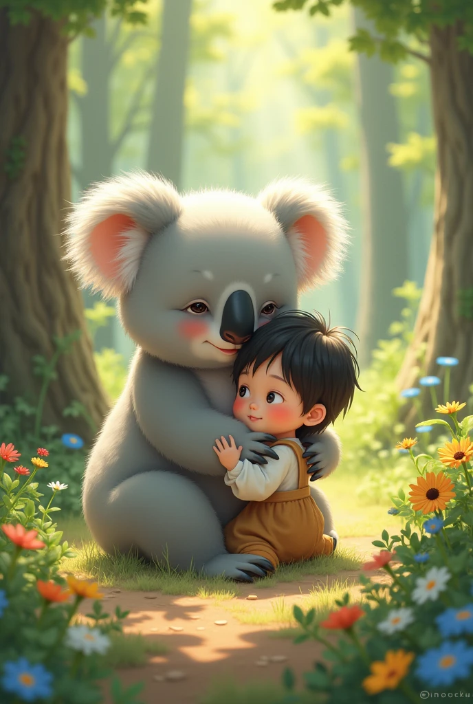 A koala hugging a Japanese
