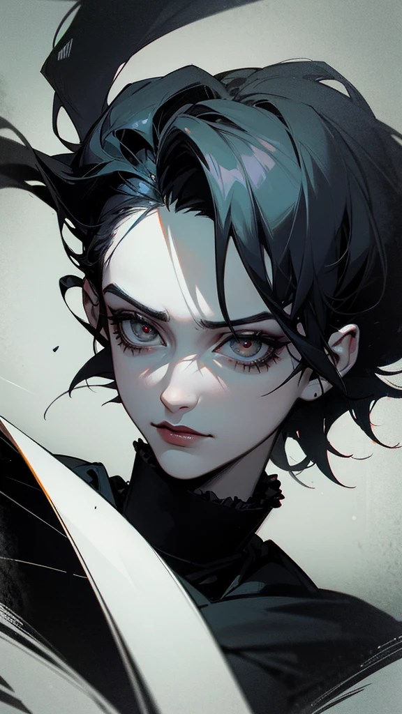 portrait of edward scissorhands , in the style of darkess vintage-style