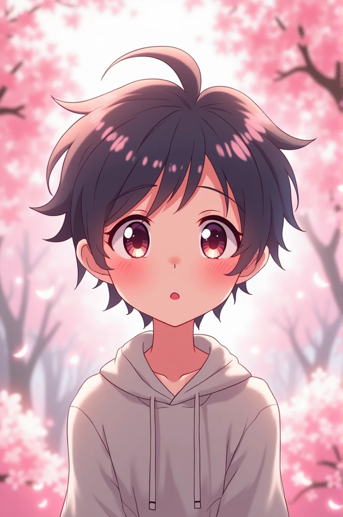 Anime boy, from anime from Bludgeoning Angel Dokuro-chan blushing sakura
