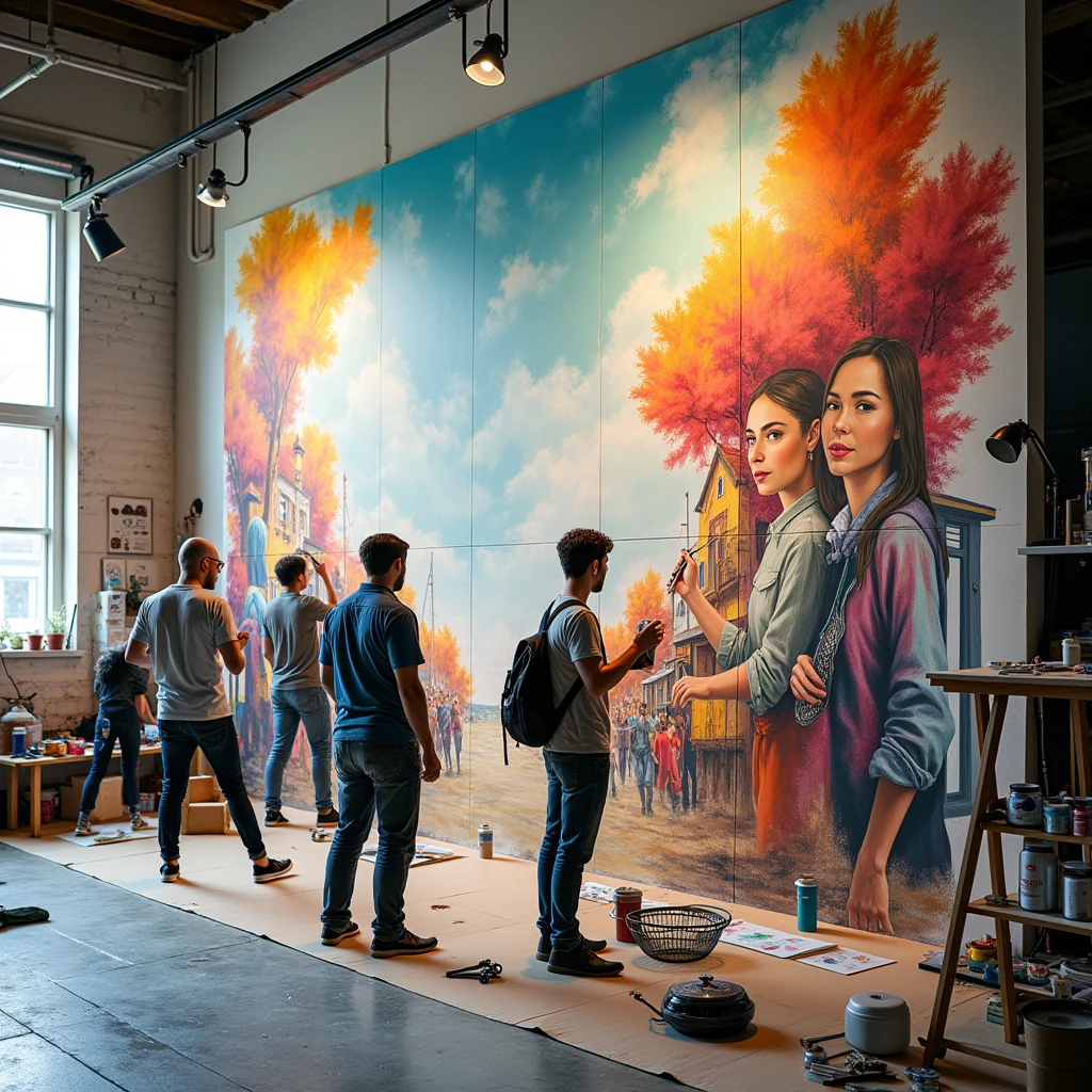 Wall mural and its process