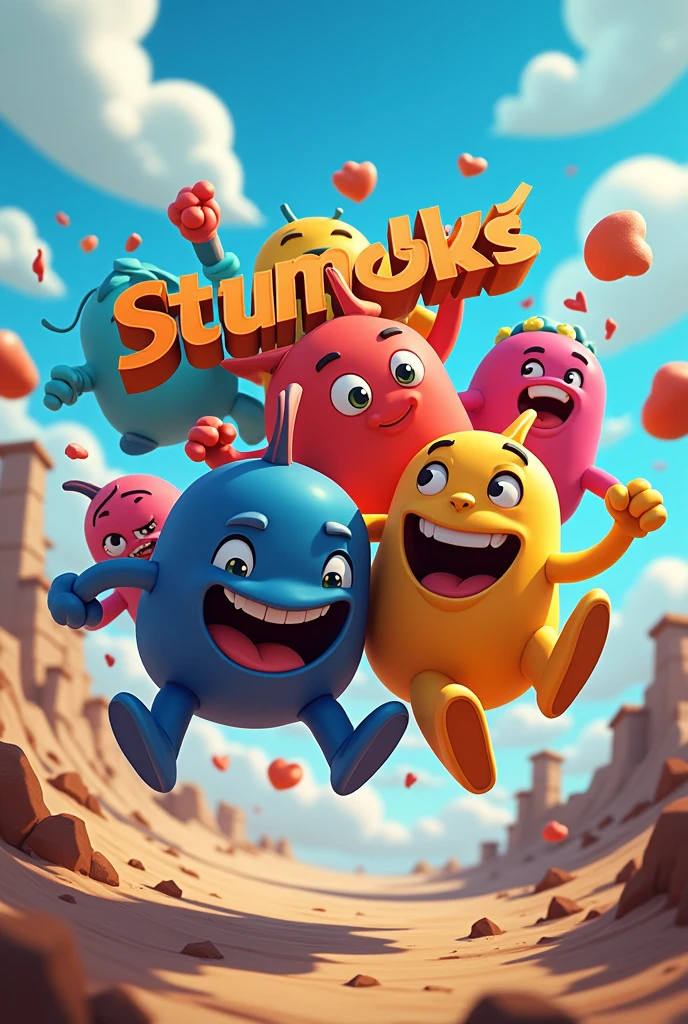 an image that says SKYMAXYT But with a Stumble Guys theme