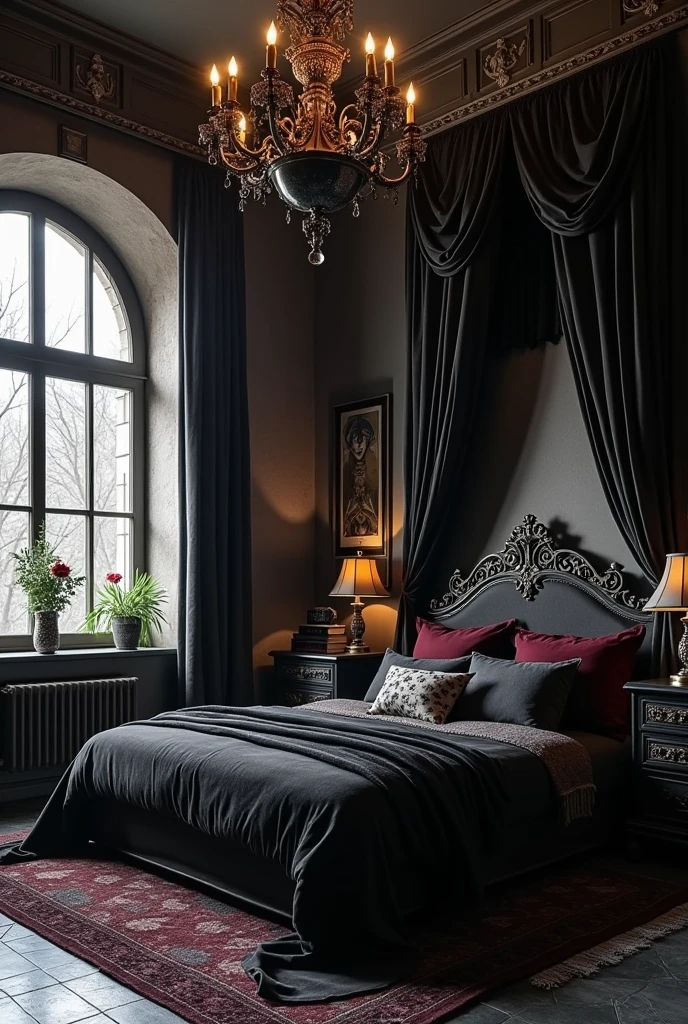 Peut tu me crée une chambre d'ado dans le style gothique pour qu'à ça vas bien avec le palais des volturie dans Twilight