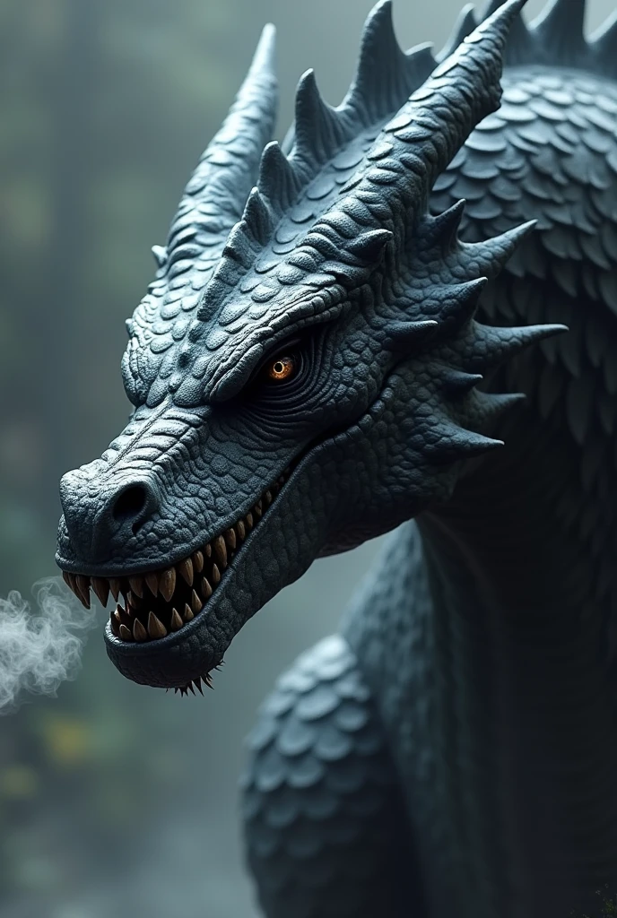I just want the sideways head of a black dragon, smoke coming out of the nose