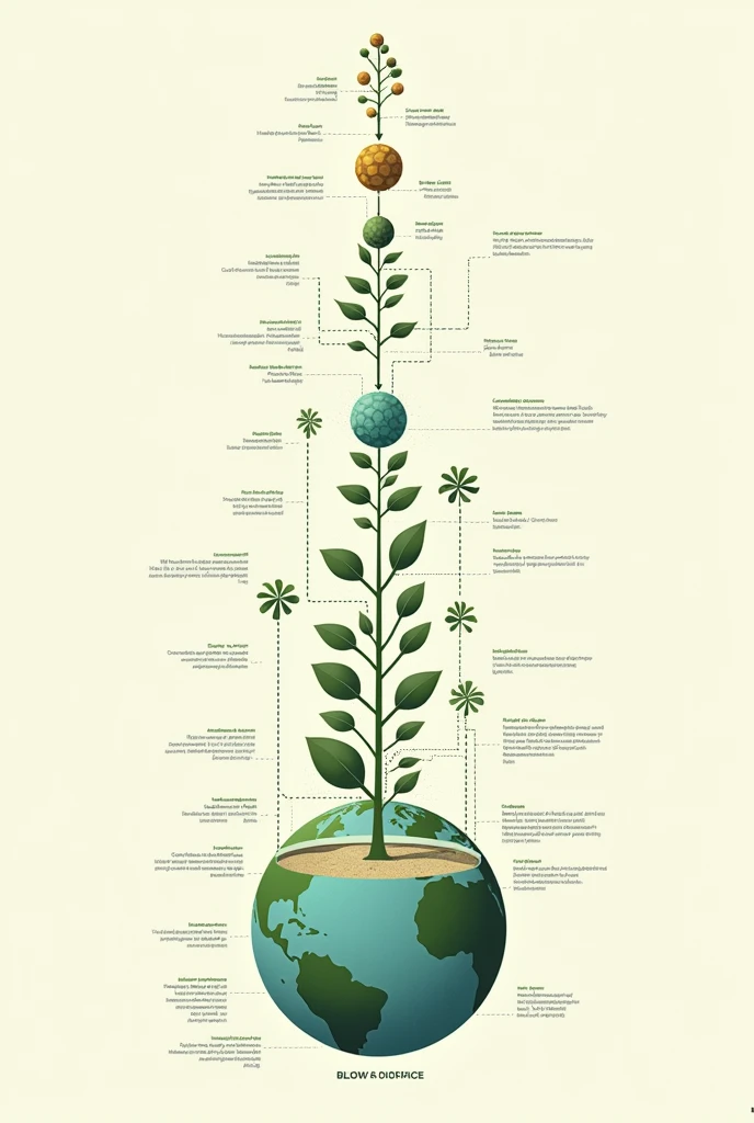 Diagram with images and text: individual, Population, Community, ecosystem and biosphere 
