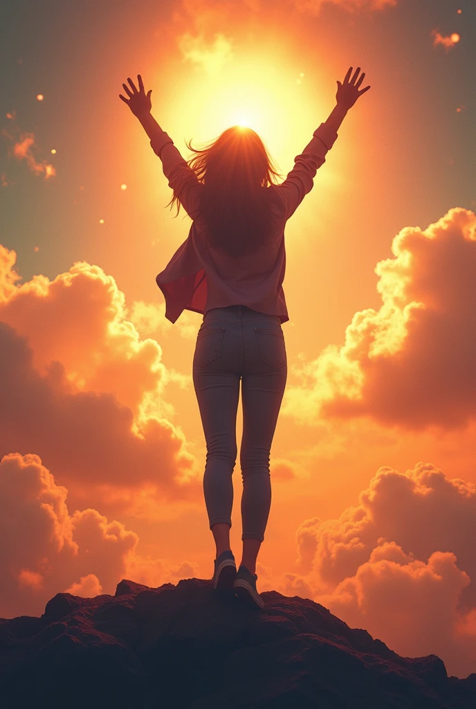 background woman fulfilling dreams cover for facebook do not show face