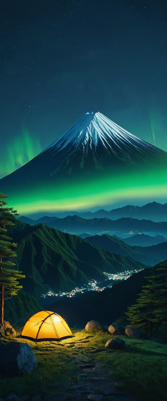 (of the highest quality),  mountainous background, artem demura beep, Japan. volumetric lighting, Realism | beep, Night vision, beep y mike winkelmann, beautifully lit landscape, beep iluminación global, andres rocha style, beeple, Inspired by Andreas Rocha