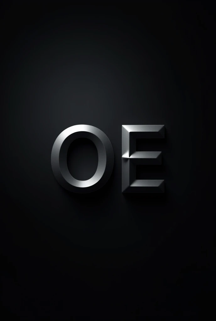 Create a professional logo for a motivation profile with the initials of the Extra Opportunity profile, I want the background to be black and have a shadow on the letters as if they were appearing on the screen, the initials are OE in that order and very close together, almost touching each other, and the shadow must be strong and with a more matte expression.
