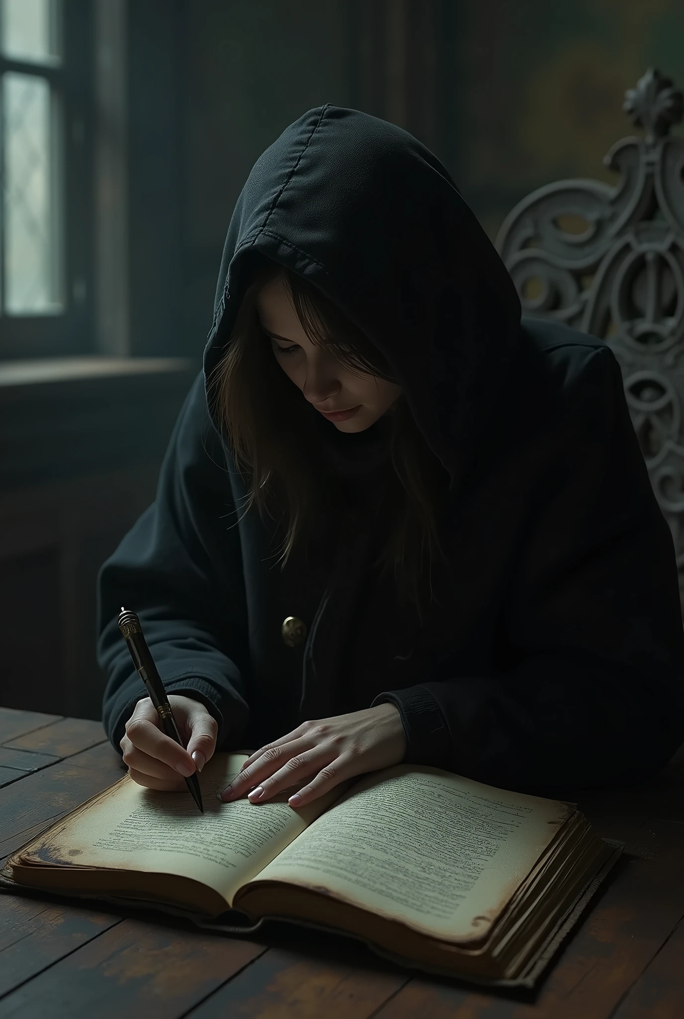 with his sober diary realistic and gothic image