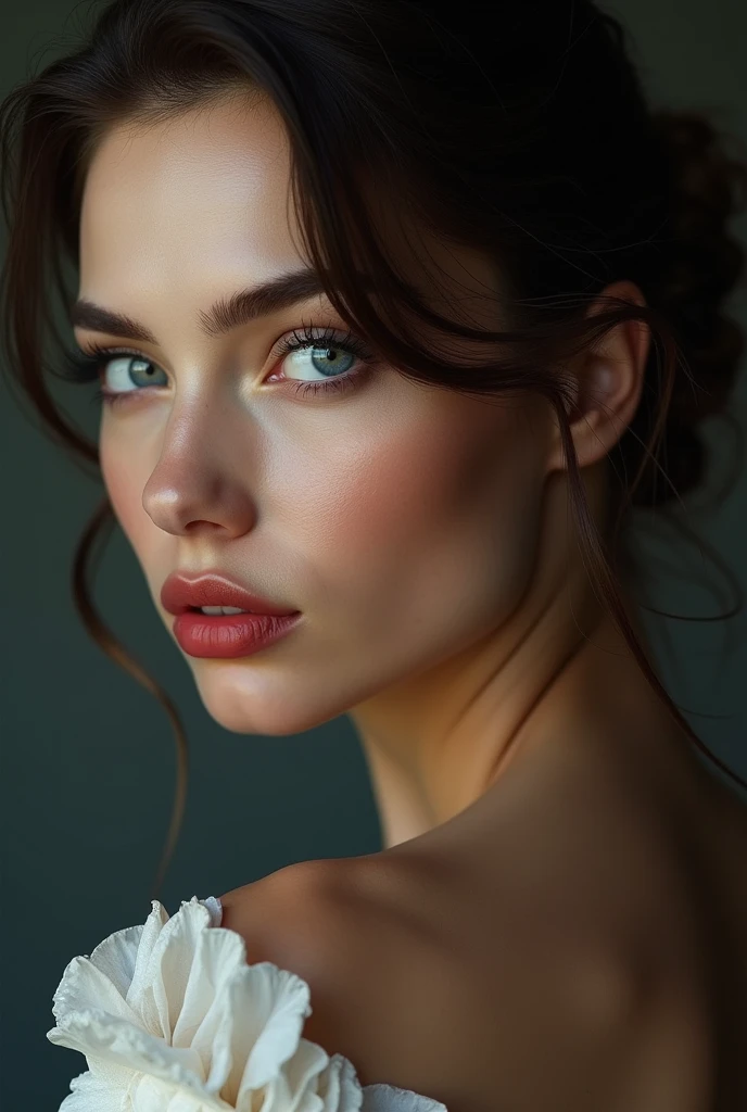 Create a hyperrealistic photo of a seductive French woman