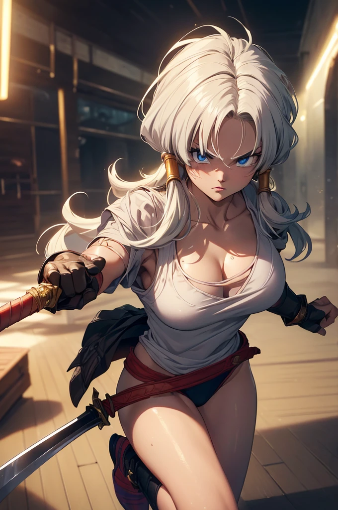 (Highest quality,4K,High resolution,masterpiece:1.2), (Ultra-detailed), (Holding a sword:1.3) (Dynamic Art), (looking at the camera) (Dragon Ball Z setting), (The whole body is visible)(Vision:1.8), (Realist,photoRealist,photo-Realist:1.37), (High resolution,High resolution), (Portraiture), (Vibrant colors), (Long legs), (A noticeably elongated face), (Wide range) (Hermosos Fine grain), (Beautifully detailed lips), (Highly detailed eyes and face), , Bright eyes Dynamic angles and postures, Sweatびっしょり, Sweat, (Long eyelashes), (Sharp focus), (Physically Based Rendering), (8 heads,Beautiful female warrior), (Mature Woman) (Leg spread), (intense), (expression of intense desire), (Motion Blur), (elegant), (Slim figure), (Inspired by anime), (Bright light), (Cinema Lighting), (Contrasting colors), (Mysterious atmosphere), (Action-packed scenes), (Unique Look), (impressive), (), (Exciting), (Expressive), (Interesting atmosphere), (monster:1.4) ((Highest quality)),((Very detailed)),masterpiece,Absurd,Detailed face,Beautiful Face,(Fine grain, Deep Eyes),((Dynamic pose)), (((Long white hair,Adult beauty,Inspired by Akira Toriyama))),Iron Bikini Armor,grassland,monsterと戦闘中Distant view Vision
Wide shot 広角
Long shot