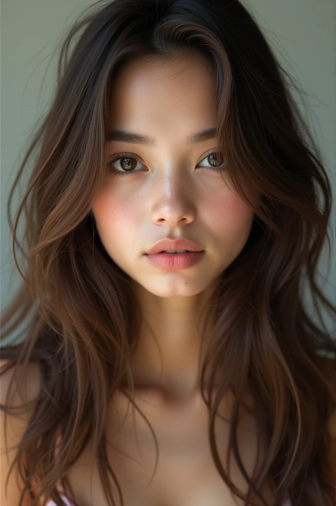  girl super realistic and pretty, as if it were a photo she took herself 