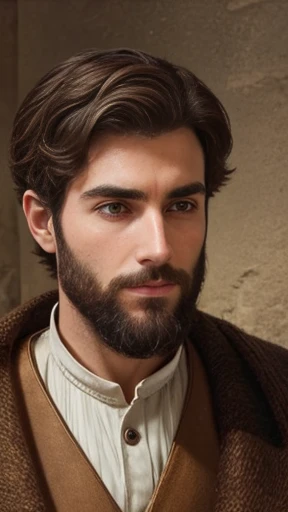 A biblical Jewish man with short hair focus on the face