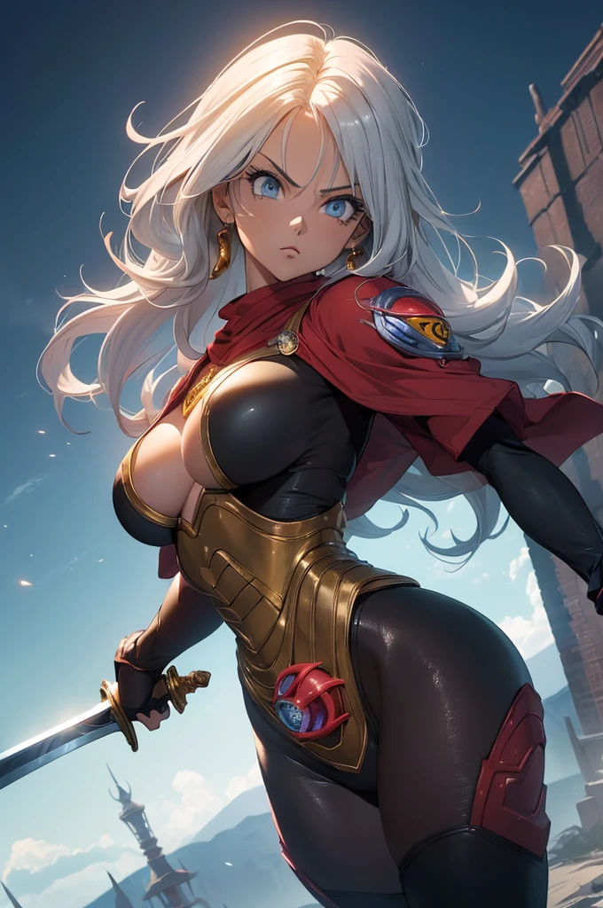 (Highest quality,4K,High resolution,masterpiece:1.2), (Ultra-detailed), (Slender beauty)(Age 27)(Holding a sword:1.3) (Dynamic Art), (looking at the camera) (Dragon Ball Z setting), (The whole body is visible)(Vision:1.8), (Realist,photoRealist,photo-Realist:1.37), (High resolution,High resolution), (Portraiture), (Vibrant colors), (Long legs), (A noticeably elongated face), (Wide range) (Hermosos Fine grain), (Beautifully detailed lips), (Highly detailed eyes and face), , Bright eyes Dynamic angles and postures, Sweatびっしょり, Sweat, (Long eyelashes), (Sharp focus), (Physically Based Rendering), (8 heads,Beautiful female warrior), (Mature Woman) (Leg spread), (intense), (expression of intense desire), (Motion Blur), (elegant), (Slim figure), (Inspired by anime), (Bright light), (Cinema Lighting), (Contrasting colors), (Mysterious atmosphere), (Action-packed scenes), (Unique Look), (impressive), (), (Exciting), (Expressive), (Interesting atmosphere), (monster:1.4) ((Highest quality)),((Very detailed)),masterpiece,Absurd,Detailed face,Beautiful Face,(Fine grain, Deep Eyes),((Dynamic pose)), (((Long white hair,Adult beauty,Inspired by Akira Toriyama))),Iron Bikini Armor,grassland,monsterと戦闘中Distant view Vision
Wide shot 広角
Long shot