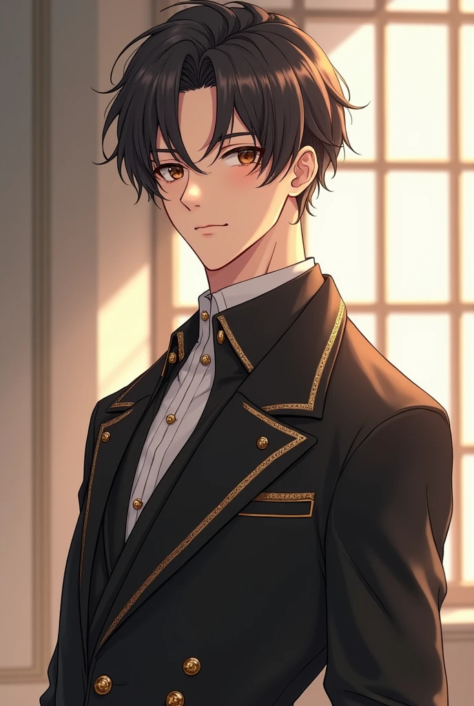 Handsome elegant anime boy